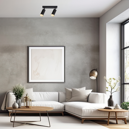 Oprawa Mica Spot Czarny + Złoty 2xGU10 Milagro ML2096