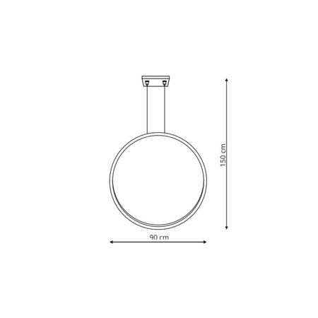 Lampa wisząca pionowy ring 90cm Mirror L biała IP44 LED CCT Light Prestige LP-999/1P L WH CCT