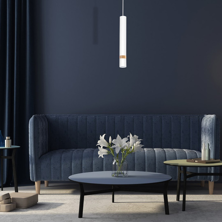 Lampa wisząca Joker Biały / Drewno 1xGU10 Milagro MLP6301