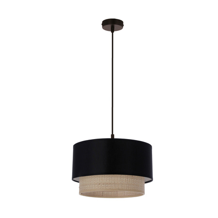 SFERIA LAMPA WISZĄCA CZARNY 1X60 E27 ABAŻUR CZARNY+BEŻOWY Candellux 31-21670