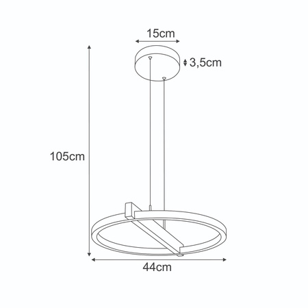 Lampa wisząca LED do salonu w kolorze czarnym TIVOLI Kaja Lighting  K-8230