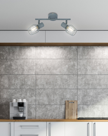 VIKING LAMPA SUFITOWA LISTWA 2X40W E14 SZARY Candellux 92-68026