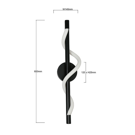 Kinkiet Meleca czarny LED CCT Light Prestige LP-2345/1W BK