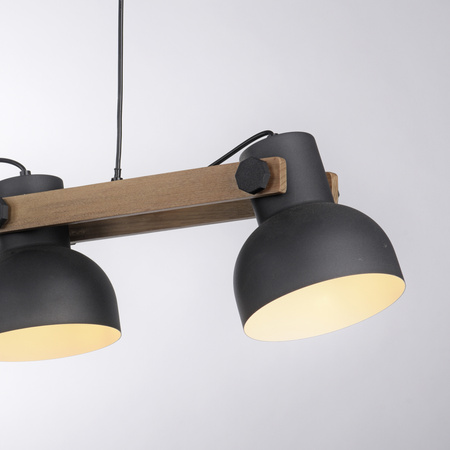 Lampa wisząca potrójna drewniana z trzema metalowymi kloszami CUP 2.0 3xE27 Just Light 15743-18