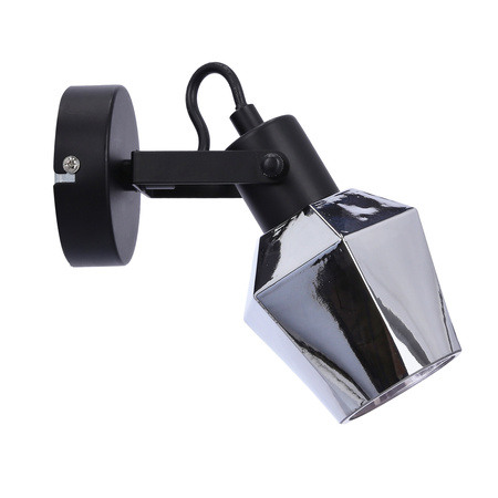 Randi lampa kinkiet czarny matowy 1x15w e14 klosz dymiony Candellux 91-13347