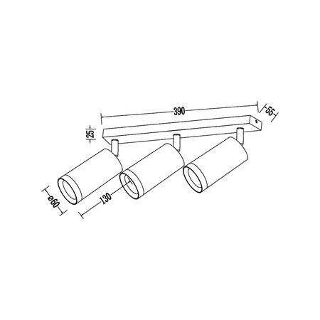 Oprawa Mica Spot Czarny + Złoty 3xGU10 Milagro ML2098