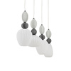 Czteropunktowa lampa wisząca na listwie z ceramicznymi dekoracjami i ryflowanymi kloszami 4xE27 CORALS Nowodvorski 11976