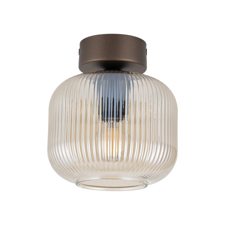 Oprawa sufitowa ze szklanym ryflowanym kloszem SALVIA BROWN 1XE14 Tk Lighting 11358