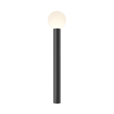 Czarny słupek ogrodowy 80cm z białą kulą 1xE27 Bold O598FL-01B Maytoni
