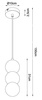 Lampa wisząca trzy połączone pionowo kule z drewna, kamienia i szkła Alice 1xG9 Maxlight P0664