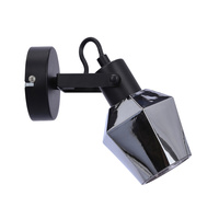 Randi lampa kinkiet czarny matowy 1x15w e14 klosz dymiony Candellux 91-13347