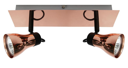 LAMPA ANGUS LISTWA 2X50W GU10 CZARNY+MIEDZIANY BEZ ŻARÓWEK Candellux 92-60532