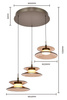 Lampa wisząca trójka okrągła Crema brąz / klosz coffee Aviano Lighting 5058-321