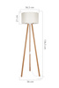 Lampa podłogowa PIKO E27 Zuma Line ASZ.1664 - trójnóg drewniany