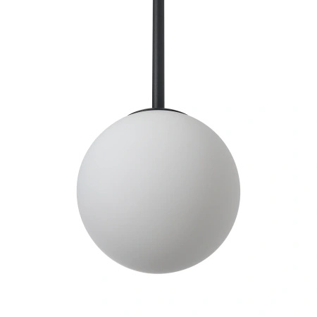 Czarna lampa wisząca z biała szklaną kulą o średnicy 15cm Bolti 1xE14 PL0112-BK Yaskr