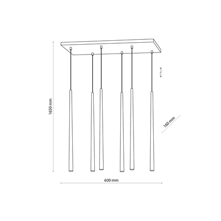 Lampa wisząca PIANO BLACK 6 TK Lighting 6412