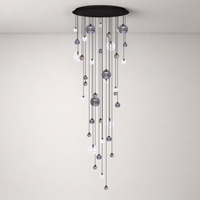 Czarna lampa wisząca z kloszami na antresolę ROTUNDA Kaja Lighting KP-20