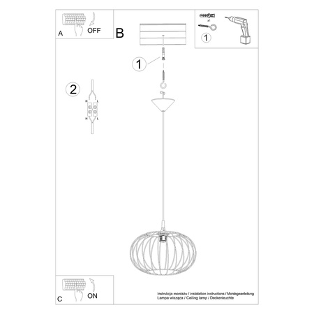Lampa wisząca TSUNO Sollux SL.1185