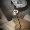 Czarna lampa podłogowa z kloszem w kolorze różowego złota Garta Dotykowa LED 3000K światło góra-dół FL0105 Yaskr
