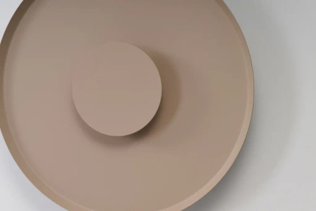 Dekoracyjny płaski okragły kinkiet ścienny o średnicy 35cm w kolorze taupe OTTO WALL 35 LED 3000K Azzardo AZ7281