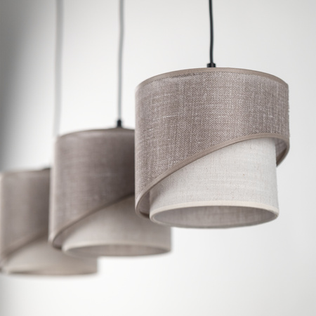 Lampa wisząca listwa trzy skośne abażurki ELBRUS LINEN 3xE27 Tk Lighting 10868