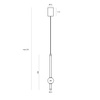 Lampa wisząca świecąca tuba 49cm z dekoracyjną kulą z marmuru szmaragdowego LED 3000K Verdes Maxlight P0611