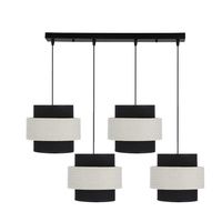Benta lampa wisząca czarny 4x40w e27 abażur czarny+kremowy Candellux 34-17840
