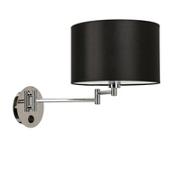 ALEXIA LAMPA KINKIET CHROMOWY 1X40W E14 ABAŻUR CZARNY Candellux 21-27580