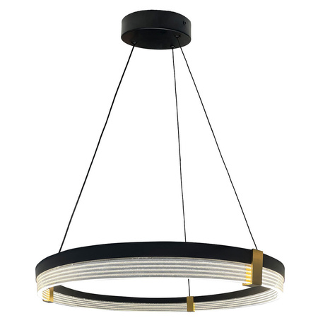 Lampa wisząca Plum Triangle 60 cm czarno-transparentna LED CCT Light Prestige LP-0407/1P M BK Triangle