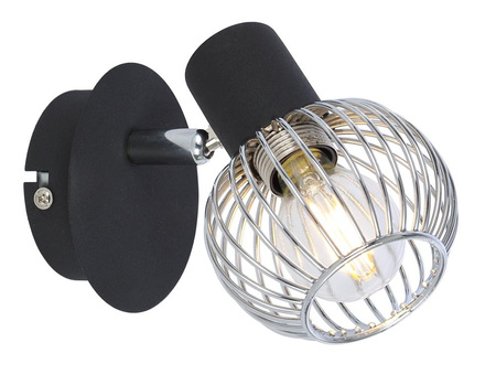 OSLO LAMPA KINKIET 1X40W E14 CZARNY/CHROM Candellux 91-61836