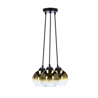 Nubia lampa wisząca czarny 3x60w e27 klosz złoty Candellux 33-16416