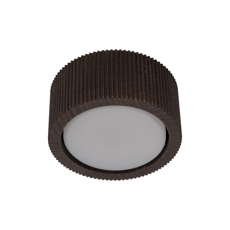 Brązowa oprawa natynkowa ryflowana o średnicy 9,5cm  EVE CORTE WOOD ORZECH 1xGX53 Tk Lighting 11779