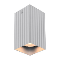 Mała ryflowana oprawa natynkowa w kolorze aluminium 1xGU10 Tecno Italux CLN-37492-S-ALU