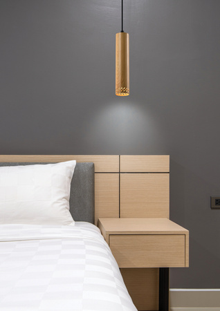 Tubo lampa wisząca czarny 1x25w gu10 klosz 25cm drewniany Candellux 31-78582