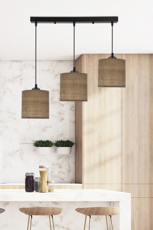 LEGNO LAMPA WISZĄCA CZARNY 15 3X40W E27 ABAŻUR ORZECHOWY Candellux 33-18335