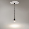 Lampa wisząca czarna kula otoczona transparentnym szklanym kloszem Ros MOD227PL-01B Maytoni