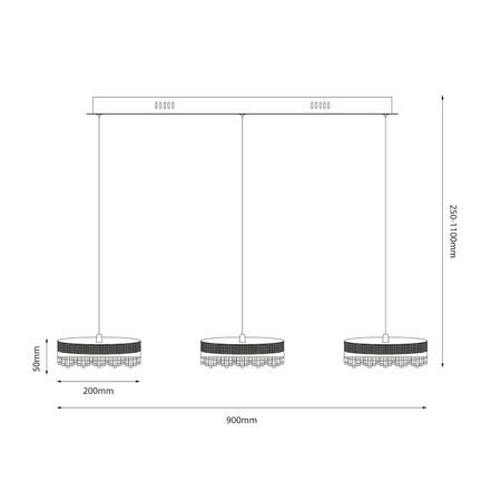 Potrójna złota lampa wisząca PRECIOSA 60W LED Milagro ML1894