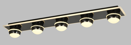 Lampa sufitowa - plafon piątka prosty Biarritz czarny chrom Aviano Lighting 9047-605