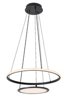 Lampa wisząca dwa czarne okręgi LED z pilotem zdalnego sterowania Jasero Rabalux 72040