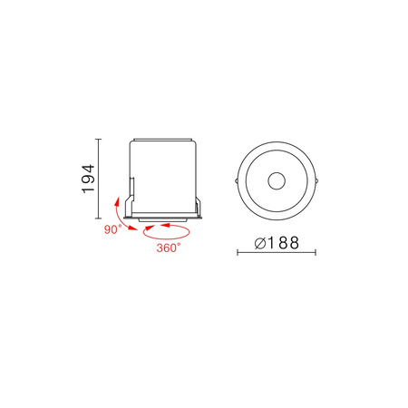 Oprawa sufitowa wpuszczana Tanto WH 3100LM RA90 biała LED Italux RA-721R/WU-WW/12