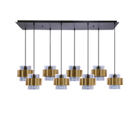 Spiega lampa wisząca czarny+mosiężny 8x60w e27 klosz dymiony Candellux 38-09524