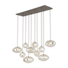 Lampa wisząca dziesięć zwisających nieregularnych kloszy NEBIA NEW BROWN 10XG9 Tk Lighting 11793