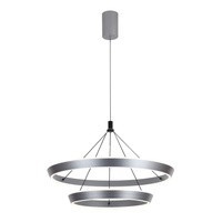 Lampa wisząca dwa pierścienie w kolorze szarym LED Ottana Italux PND-64739A-GR