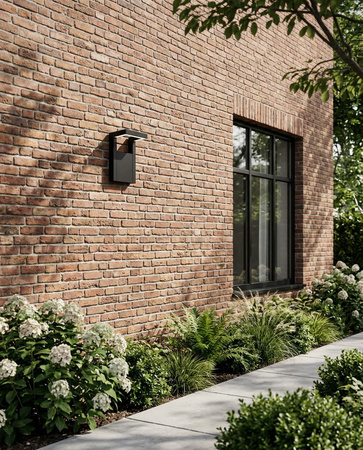 Czarny kinkiet ogrodowy LED z ramą BERGAMO Kaja Lighting K-8253