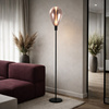 Lampa podłogowa czarna z miedzianym szklanym kloszem DENSO 20 1xG9 Candellux Studio 51-51134