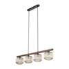 Lampa wisząca cztery szklane klosze na drewnianej belce SALVIA BROWN 4xE14 Tk Lighting 11070