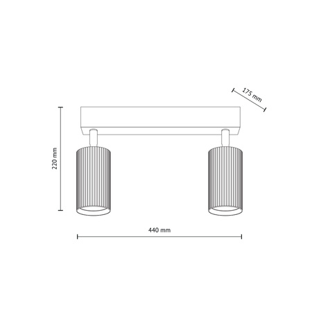 Podwójna listwa sufitowa z ryflowanymi brązowymi tubami TUNE BROWN 2XGU10 Tk Lighting 16147