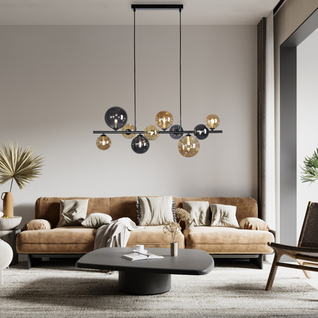 Lampa wisząca szklane kule w kolorach SMOKY/BURSZTYN 10xG9 POPSICLE Paul Neuhaus 2583-18