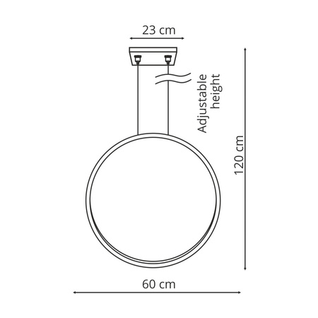 Lampa wisząca okrąg 60cm Mirror S biała IP44 LED CCT Light Prestige LP-999/1P S WH CCT
