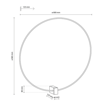 Kinkiet brązowy okrąg LED o średnicy 80cm VEXA BROWN 30W Tk Lighting 18309